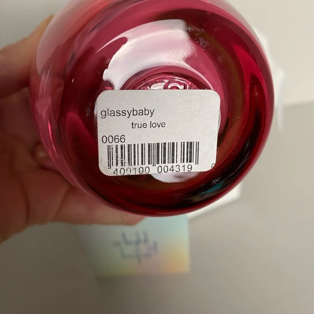 Glassybaby votive candle holder Pink cranberry True Love new in Gift Box - Picture 8 of 9